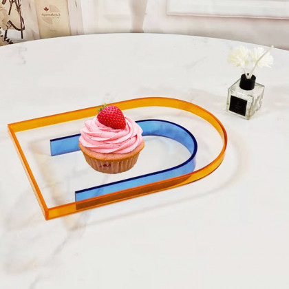 HMR - Modern Clear Acrylic Serving Tray Novelty Decorative Tray