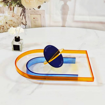 HMR - Modern Clear Acrylic Serving Tray Novelty Decorative Tray