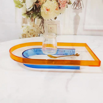 HMR - Modern Clear Acrylic Serving Tray Novelty Decorative Tray