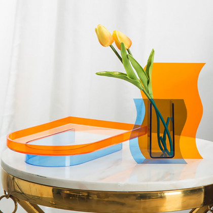HMR - Modern Clear Acrylic Serving Tray Novelty Decorative Tray