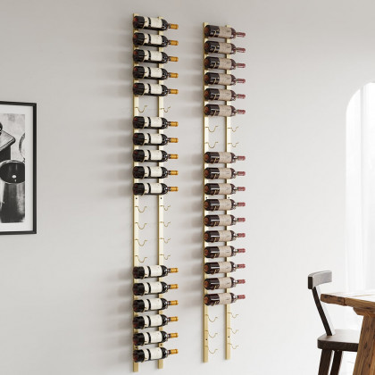 HMR - Modern Gold Wall Mounted Wine Bottle Rack 21-Bottle Metal Wine Rack