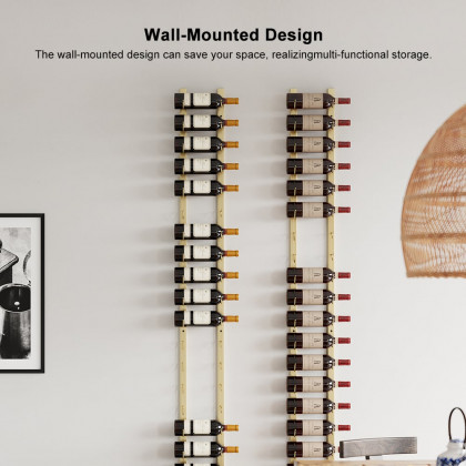 HMR - Modern Gold Wall Mounted Wine Bottle Rack 21-Bottle Metal Wine Rack