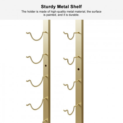 HMR - Modern Gold Wall Mounted Wine Bottle Rack 21-Bottle Metal Wine Rack