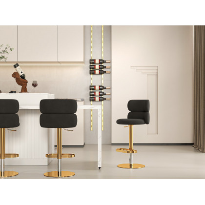 HMR - Modern Gold Wall Mounted Wine Bottle Rack 21-Bottle Metal Wine Rack