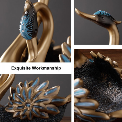 HMR - Resin Swan Statue Wine Bottle Holder Table Top Wine Bottle Rack Countertop Wine Rack