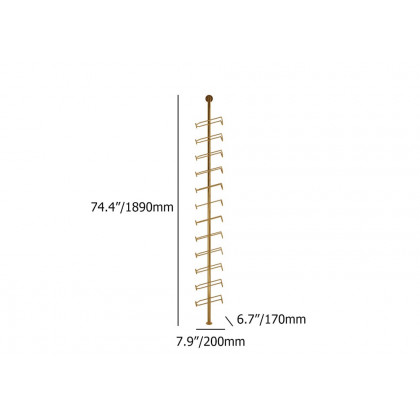 HMR - Industrial Gold Floor Wine Rack Metal 4 Piece 48-Bottle Vertical Tall Wine Rack