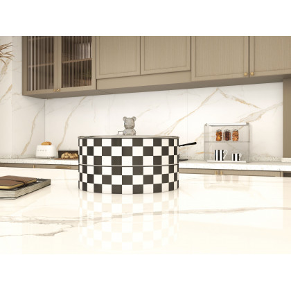HMR - Modern 8.9" Divided Serving Tray with Lid 2 Tiered Snack Tray Food Storage Containers