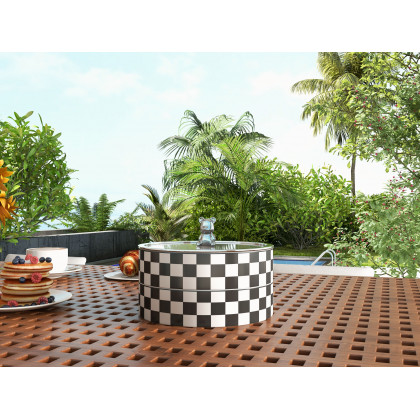 HMR - Modern 8.9" Divided Serving Tray with Lid 2 Tiered Snack Tray Food Storage Containers