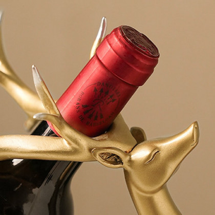 HMR - Golden Deer Wine Bottle Holder Resin Wine Rack Modern Cabinet Decoration