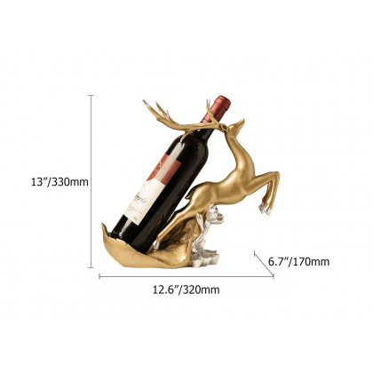 HMR - Golden Deer Wine Bottle Holder Resin Wine Rack Modern Cabinet Decoration