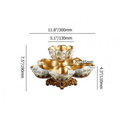 HMR - 2 Tired Dried Fruit Snack Basket Resin Decorative Serving Storage Tray Bowl