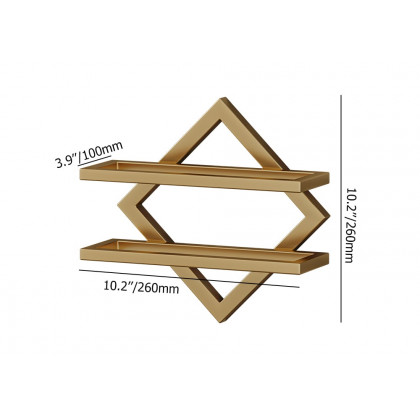 HMR - Gold Wall Mounted Wine Bottle Rack 6-Piece 12 Bottle Metal Hanging Wine Rack