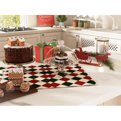 HMR - Clear Glass Fruit Serving Tray Stand with Love-shaped Cover Round Food Snack Server