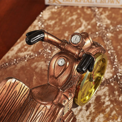 HMR - Motorcycle & Clock Wine Rack Decorative Countertop Wine Bottle Holder