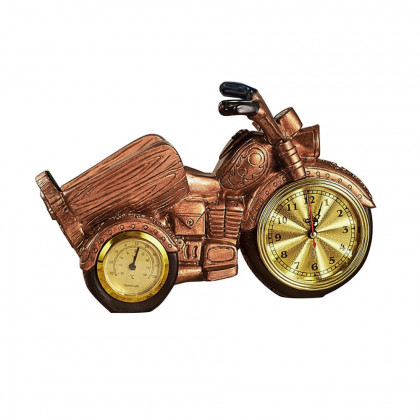 HMR - Motorcycle & Clock Wine Rack Decorative Countertop Wine Bottle Holder