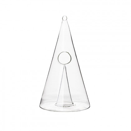 HMR - Unique Pyramid Glass Wine Decanter Hand Blown Red Wine Carafe with Wide Base