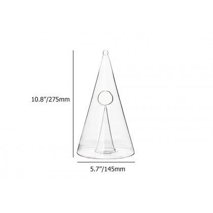 HMR - Unique Pyramid Glass Wine Decanter Hand Blown Red Wine Carafe with Wide Base