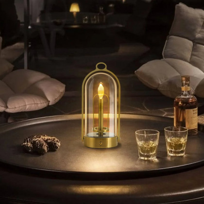 HMR - 2500mAh Bronze Gold Portable LED Cordless Table Lamp Dimmable Rechargeable Night Light