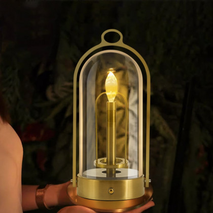 HMR - 2500mAh Bronze Gold Portable LED Cordless Table Lamp Dimmable Rechargeable Night Light