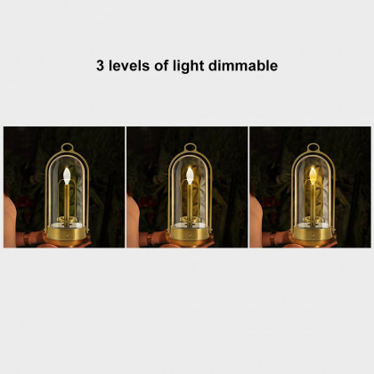 HMR - 2500mAh Bronze Gold Portable LED Cordless Table Lamp Dimmable Rechargeable Night Light
