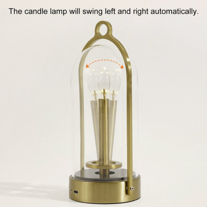 HMR - 2500mAh Bronze Gold Portable LED Cordless Table Lamp Dimmable Rechargeable Night Light