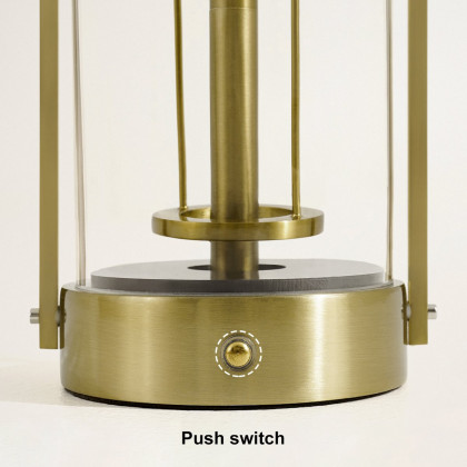 HMR - 2500mAh Bronze Gold Portable LED Cordless Table Lamp Dimmable Rechargeable Night Light