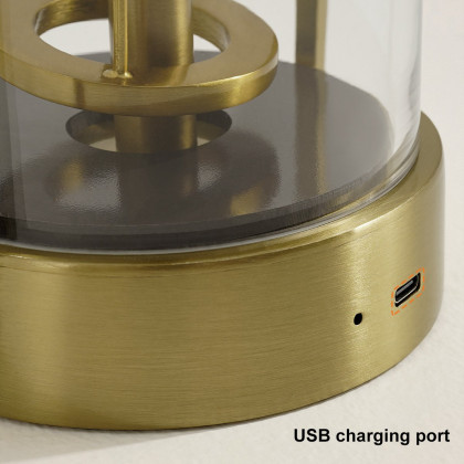 HMR - 2500mAh Bronze Gold Portable LED Cordless Table Lamp Dimmable Rechargeable Night Light