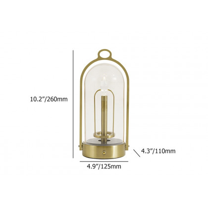 HMR - 2500mAh Bronze Gold Portable LED Cordless Table Lamp Dimmable Rechargeable Night Light