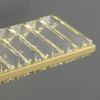 HMR - Glam Gold Metal & Crystal LED Wall Light Bathroom Vanity Lighting 3 Color Mirror Lamp