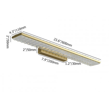 HMR - Glam Gold Metal & Crystal LED Wall Light Bathroom Vanity Lighting 3 Color Mirror Lamp