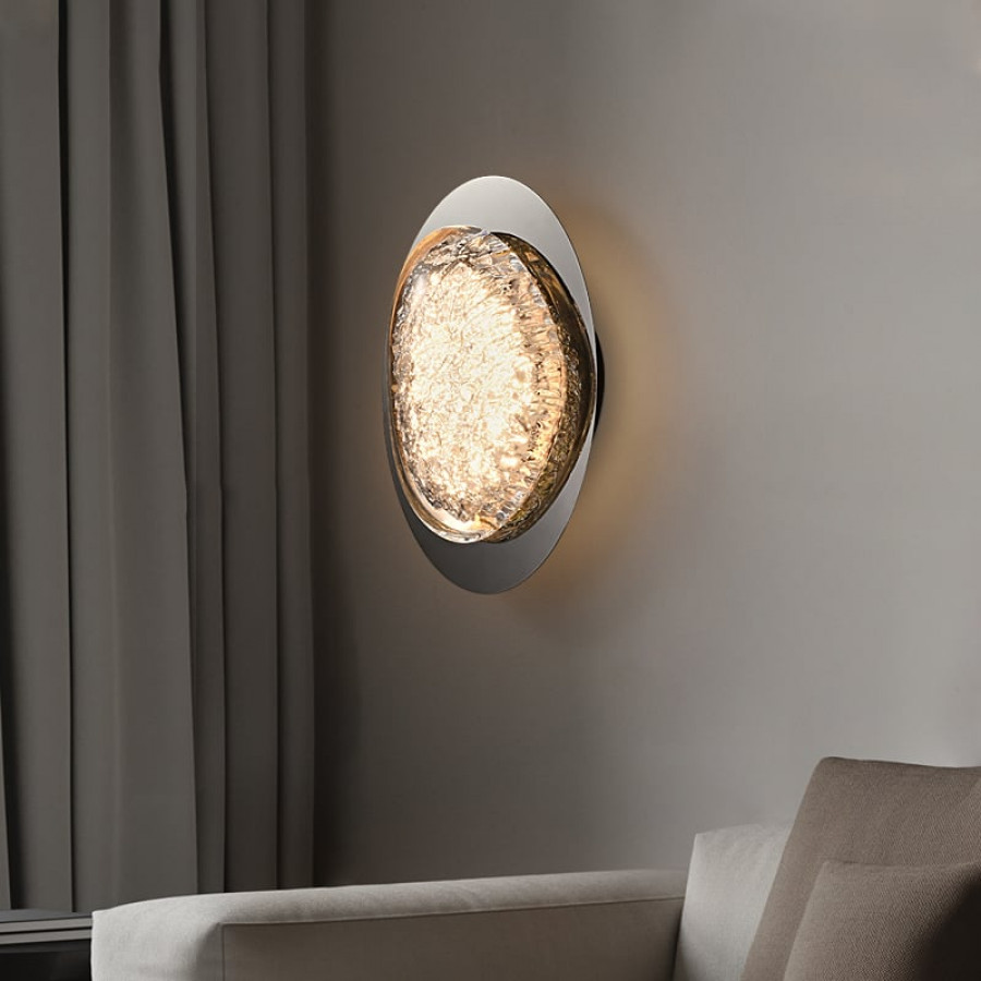 HMR - Black Crystal Wall Sconce LED Modern Wall Lighting with Acrylic Novelty Shade Home Deco