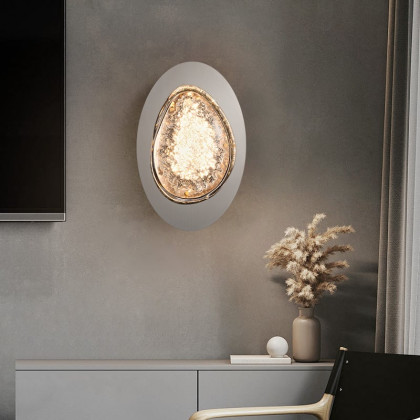 HMR - Black Crystal Wall Sconce LED Modern Wall Lighting with Acrylic Novelty Shade Home Deco
