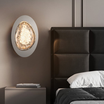 HMR - Black Crystal Wall Sconce LED Modern Wall Lighting with Acrylic Novelty Shade Home Deco