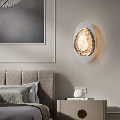 HMR - Black Crystal Wall Sconce LED Modern Wall Lighting with Acrylic Novelty Shade Home Deco