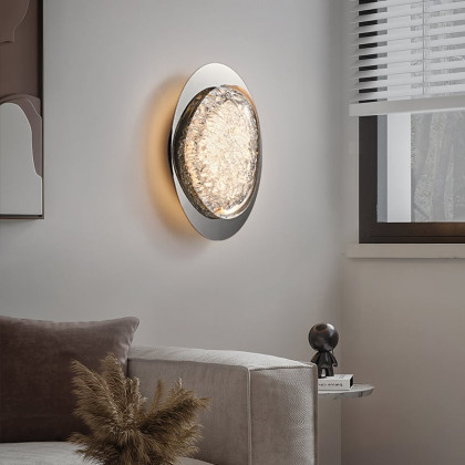 HMR - Black Crystal Wall Sconce LED Modern Wall Lighting with Acrylic Novelty Shade Home Deco