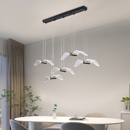 HMR - 5-Lights Seagull Acrylic Modern Pendant Kitchen Island Lighting for Dining Room