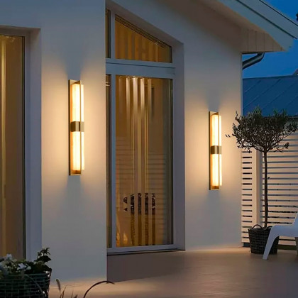 HMR - 31" Gold LED Outdoor Wall Lighting Modern Waterproof IP65 Outside Wall Sconce for House