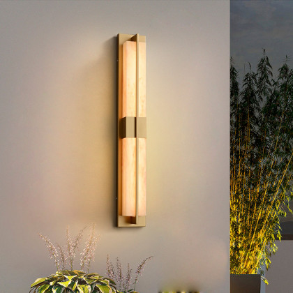 HMR - 31" Gold LED Outdoor Wall Lighting Modern Waterproof IP65 Outside Wall Sconce for House