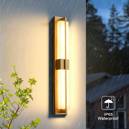 HMR - 31" Gold LED Outdoor Wall Lighting Modern Waterproof IP65 Outside Wall Sconce for House