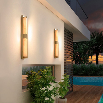 HMR - 31" Gold LED Outdoor Wall Lighting Modern Waterproof IP65 Outside Wall Sconce for House