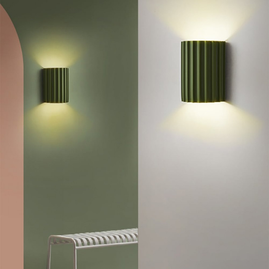 HMR - Modern Green Half-Cricle Resin Wall Sconce with 2-Light Living Room Bed Room Kitchen