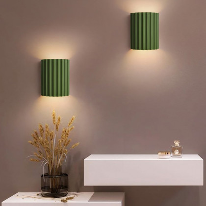 HMR - Modern Green Half-Cricle Resin Wall Sconce with 2-Light Living Room Bed Room Kitchen