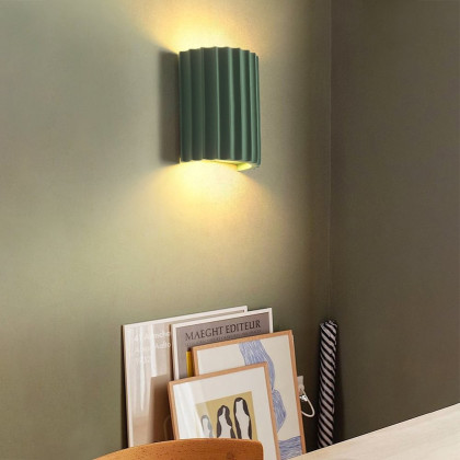 HMR - Modern Green Half-Cricle Resin Wall Sconce with 2-Light Living Room Bed Room Kitchen