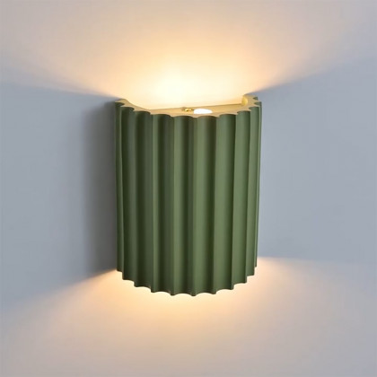 HMR - Modern Green Half-Cricle Resin Wall Sconce with 2-Light Living Room Bed Room Kitchen