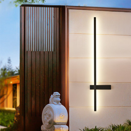 HMR - 35" LED Long Strip Outdoor Wall Lighting Waterproof IP65 Outside Wall Sconce in Black
