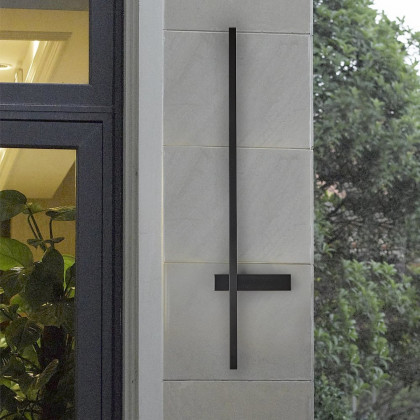 HMR - 35" LED Long Strip Outdoor Wall Lighting Waterproof IP65 Outside Wall Sconce in Black