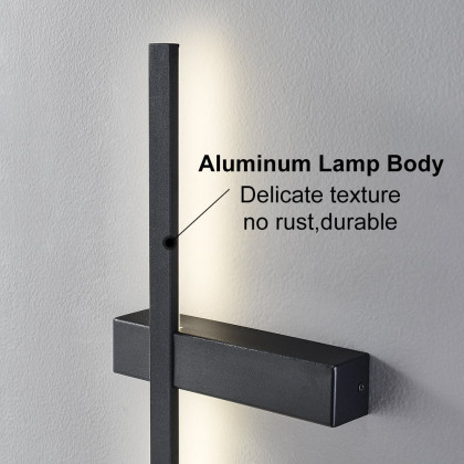 HMR - 35" LED Long Strip Outdoor Wall Lighting Waterproof IP65 Outside Wall Sconce in Black
