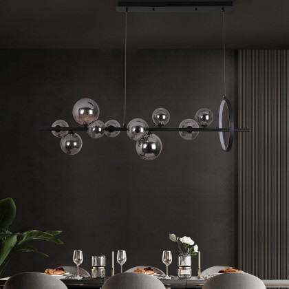 HMR - Modern Kitchen Island Light with Glass Globe Shade Ceiling Pendant Lights