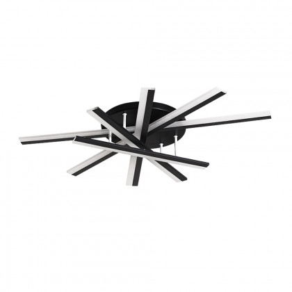 HMR - 5-Light Black LED Modern Semi Flush Mount LED Acrylic Ceiling Lights for Living Room