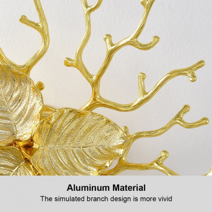 HMR - Art Deco Aluminum Wall Sconce Floral Shape Golden Wall Light for Bedroom